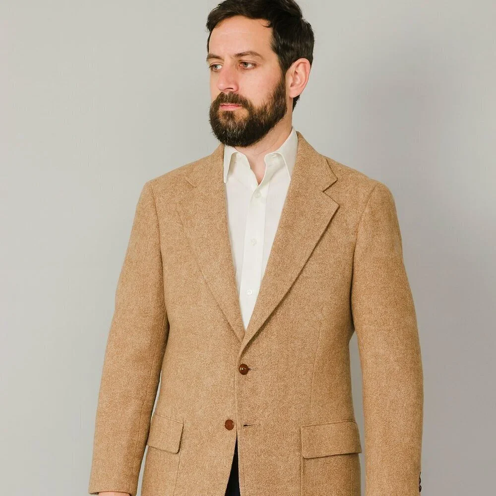 Harris Tweed Freedman Academia Camel Brown Wool Sport Coat Blazer Jacket Mens - Picture 12 of 12